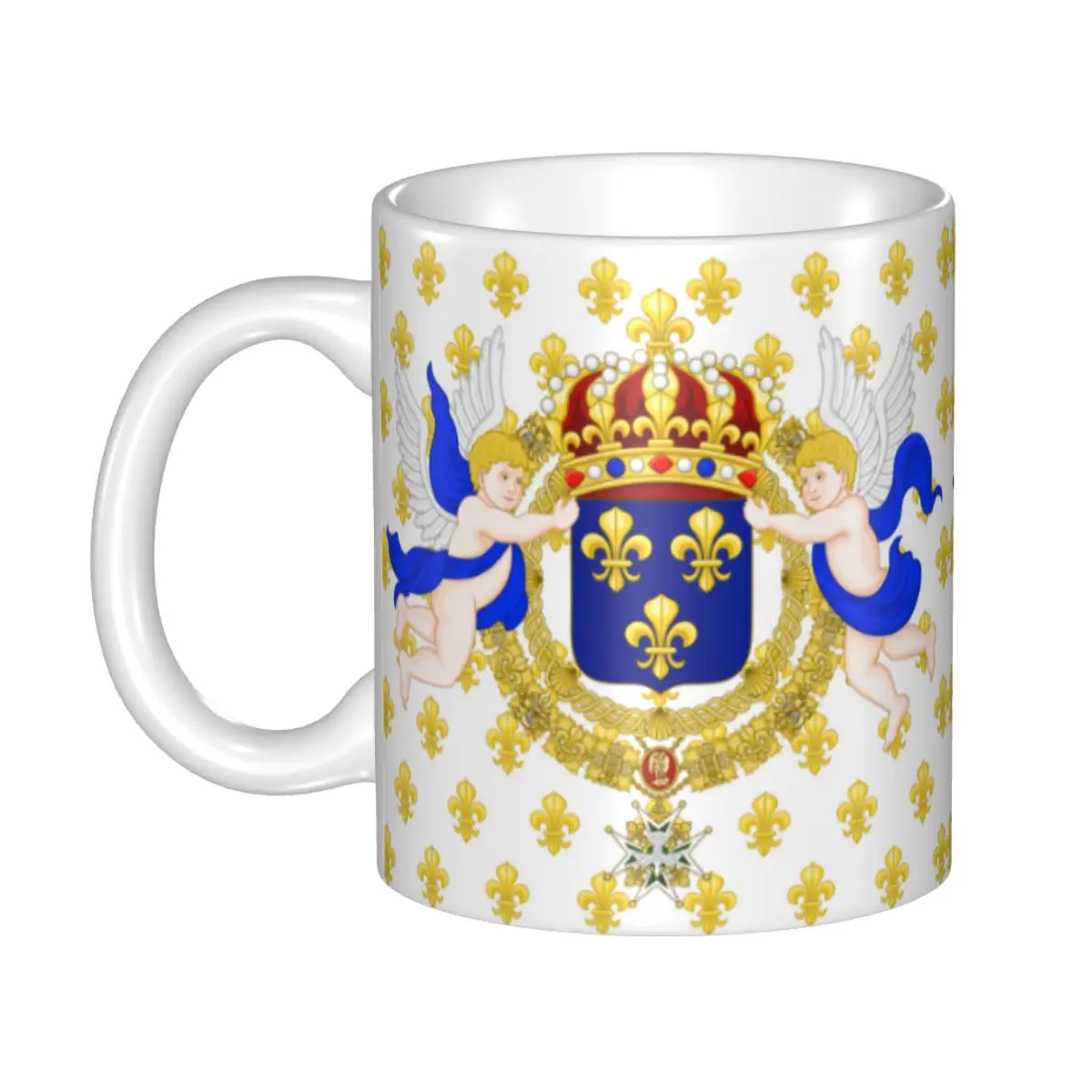 

Royal Standard Of The King Of France Coffee Mug DIY Personalized French Coat of Arms Ceramic Tea Milk Mug Cup