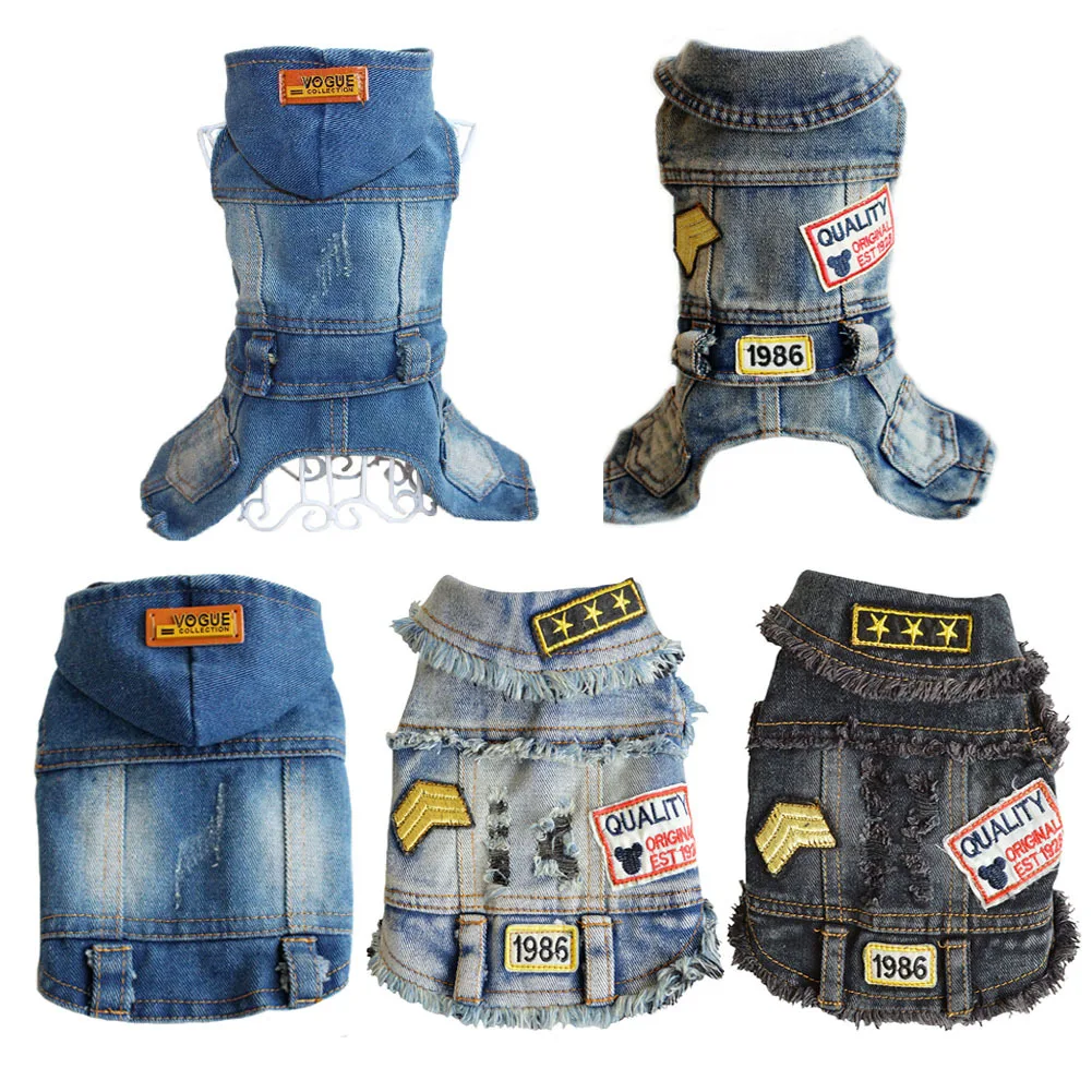 

Джинсовая куртка для домашних животных, привлекательный рисунок, персонализированный маленький жилет, рваный джинсовый жилет, супер крута...