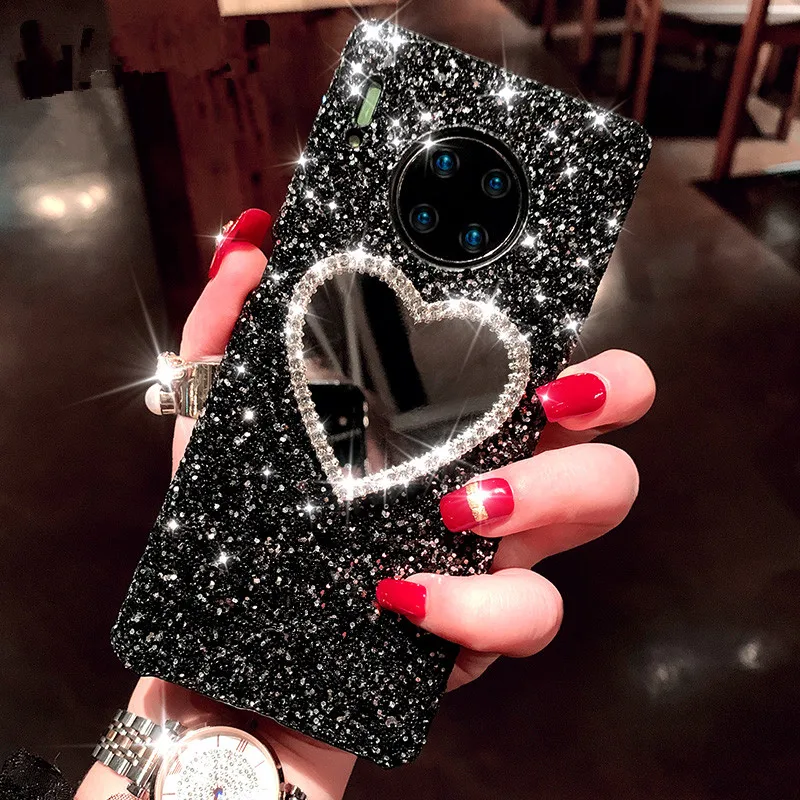 Модный зеркальный блестящий чехол с сердцем для телефона Redmi Note 10 Pro 9 9C 9T 8 7 5