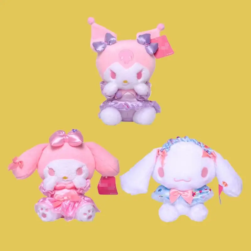 

Кавайная Sanrio Cinnamoroll My Melody Kuromi аниме мультфильм японская вишневая расцветка розовая серия плюшевая игрушка кукла Детская кукла