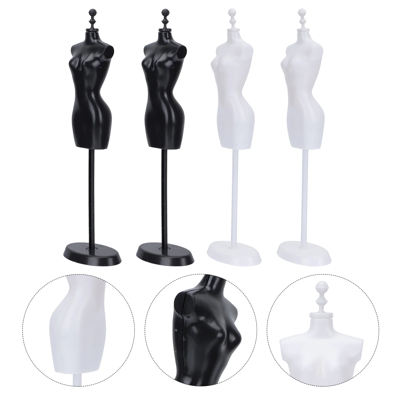 

4 Pcs Mannequin Girl Toys Clothing Rack Puppet Displaying Rack Plastic Dress Rack Practical Displaying Holder