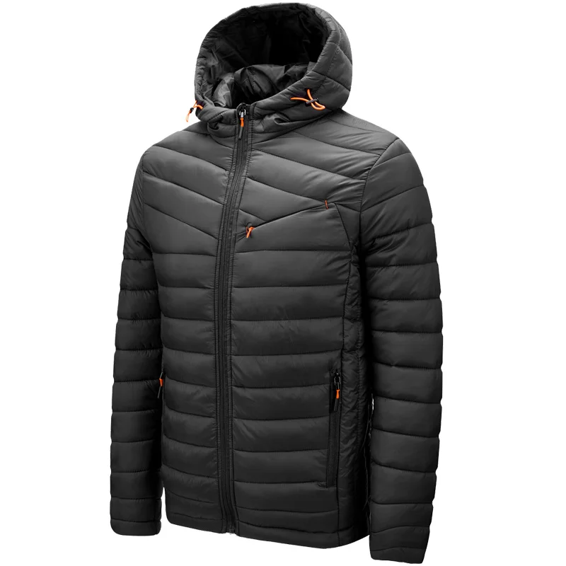 

Winter Warm Hooded 2022 High Quality Solid Color Fashion Cotton Casual Jacket Slim Men Overcoat
