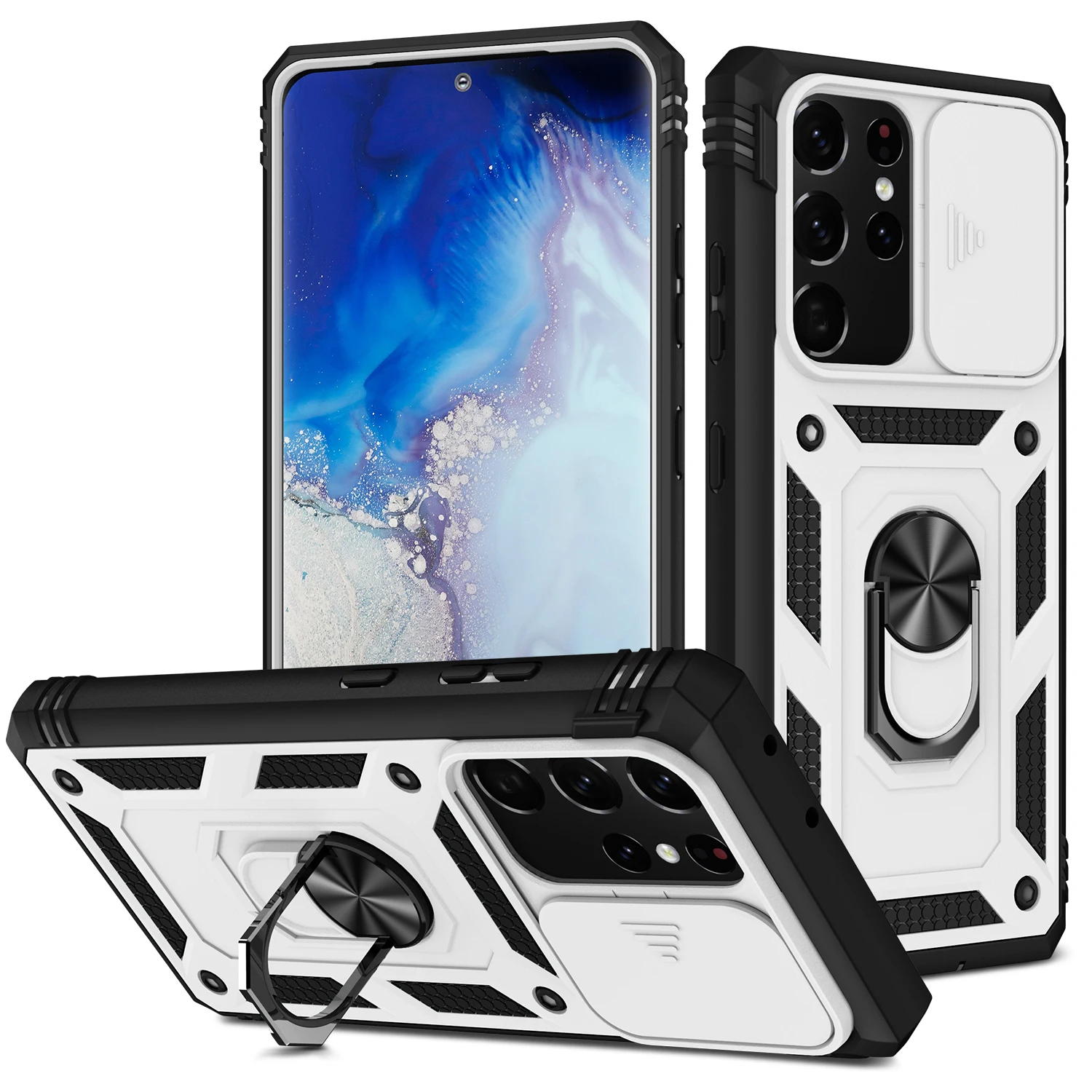 

For Samsung S21 S21plus S21ultra S20FE s21FE S22 S22plus s22ultra Kickstand Push The Window Protection Shockproof Cover