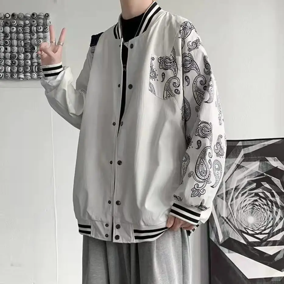 Мужская бейсбольная куртка черная Повседневная Свободная в стиле хип-хоп 2022 -