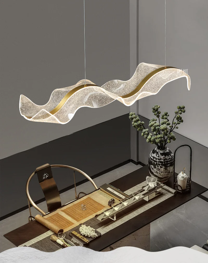 

Modern Acrylic Art Ribbon Led Pendant Lights Dining Room Home Decor Hanging Lamp Fixtures Suspend Light For Bar Led Chandelier