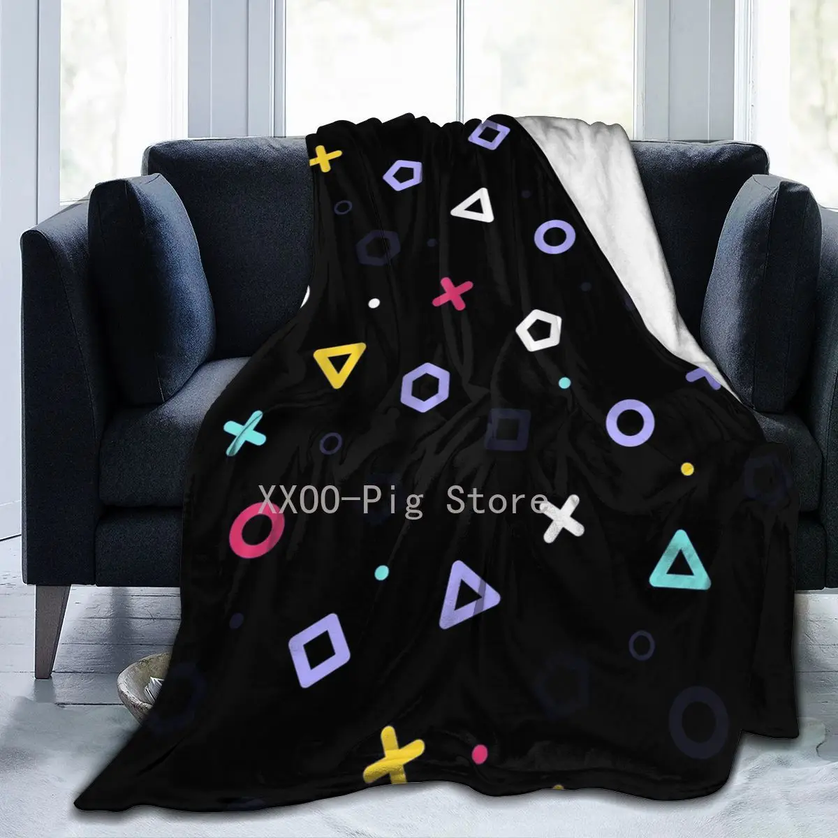 

Newest 3D AnimePlaystation Printed Sherpa Blanket Couch Quilt Cover Travel Bedding Playstation Blanket