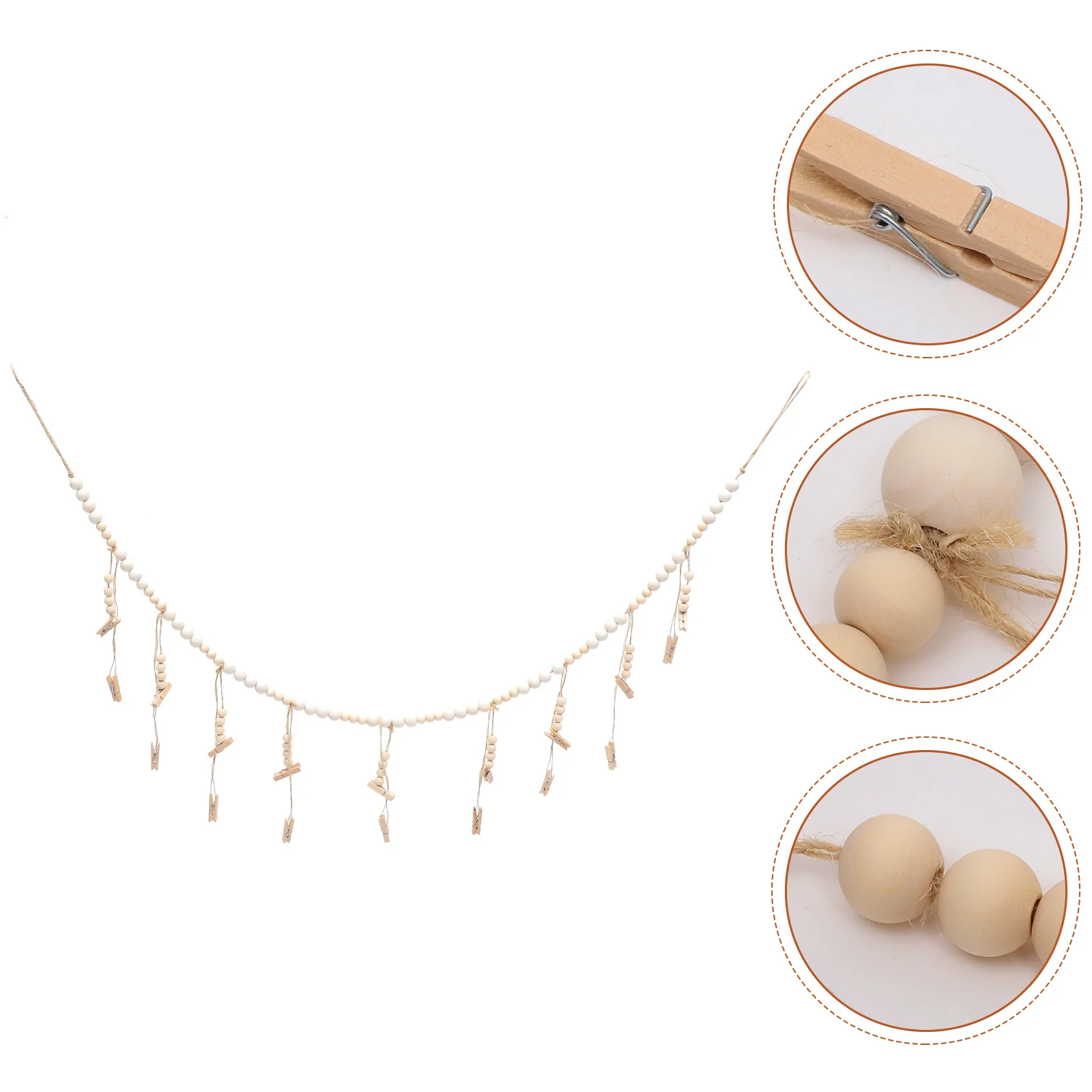 

Photo Garland Home Decor Hairpin Artwork Display Kids Hangers Wall Rope Beaded Clip Child