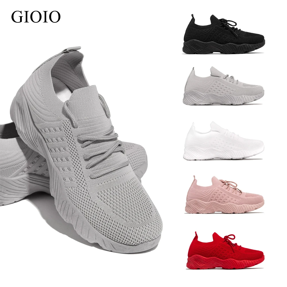 

Summer Running Shoes Women's Thick Bottom Antiskid Breathable Male Sneakers Gym Casual Light Walking Plus Size Footwear