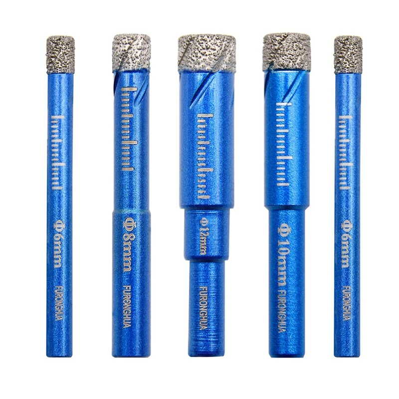 

Dry Diamond Drill Bits Set, 5Pcs Dry Diamond Drill Bit For Porcelian Tiles Marble Granite Ceramic Stone Glass Materials