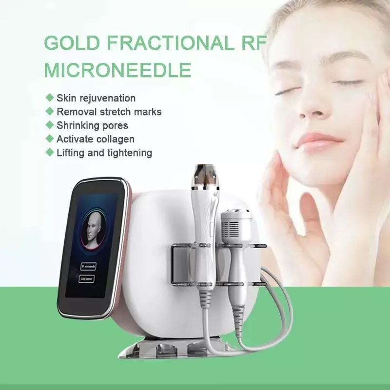 

Portable Fractional RF Microneedle Machine Radio Frequency Gold Micro Needle Skin Lifting And Tightening Anti-Aging Acne Removal