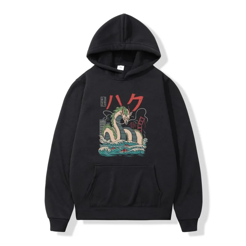 

Anime Spirit Away Hoodie Studio Ghibli No Face Man Hoodies Miyazaki Hayao Nigihayami Kohaku Nushi Graphic Oversized Sweatshirts