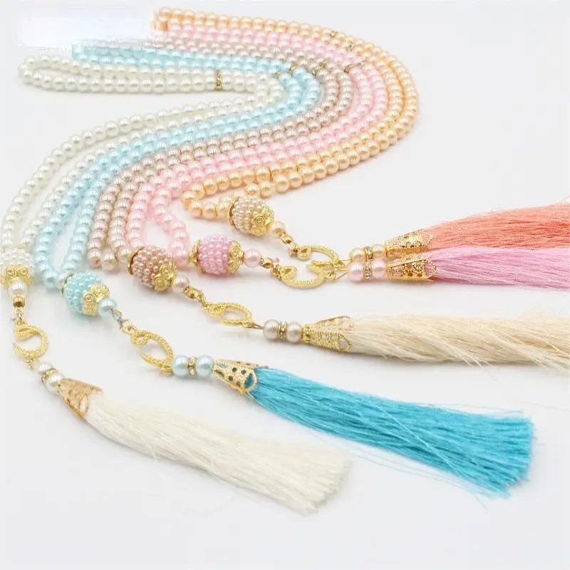 Молитвенные бусы TASBIH, 6-мильная стеклянная нить с имитацией жемчуга ...