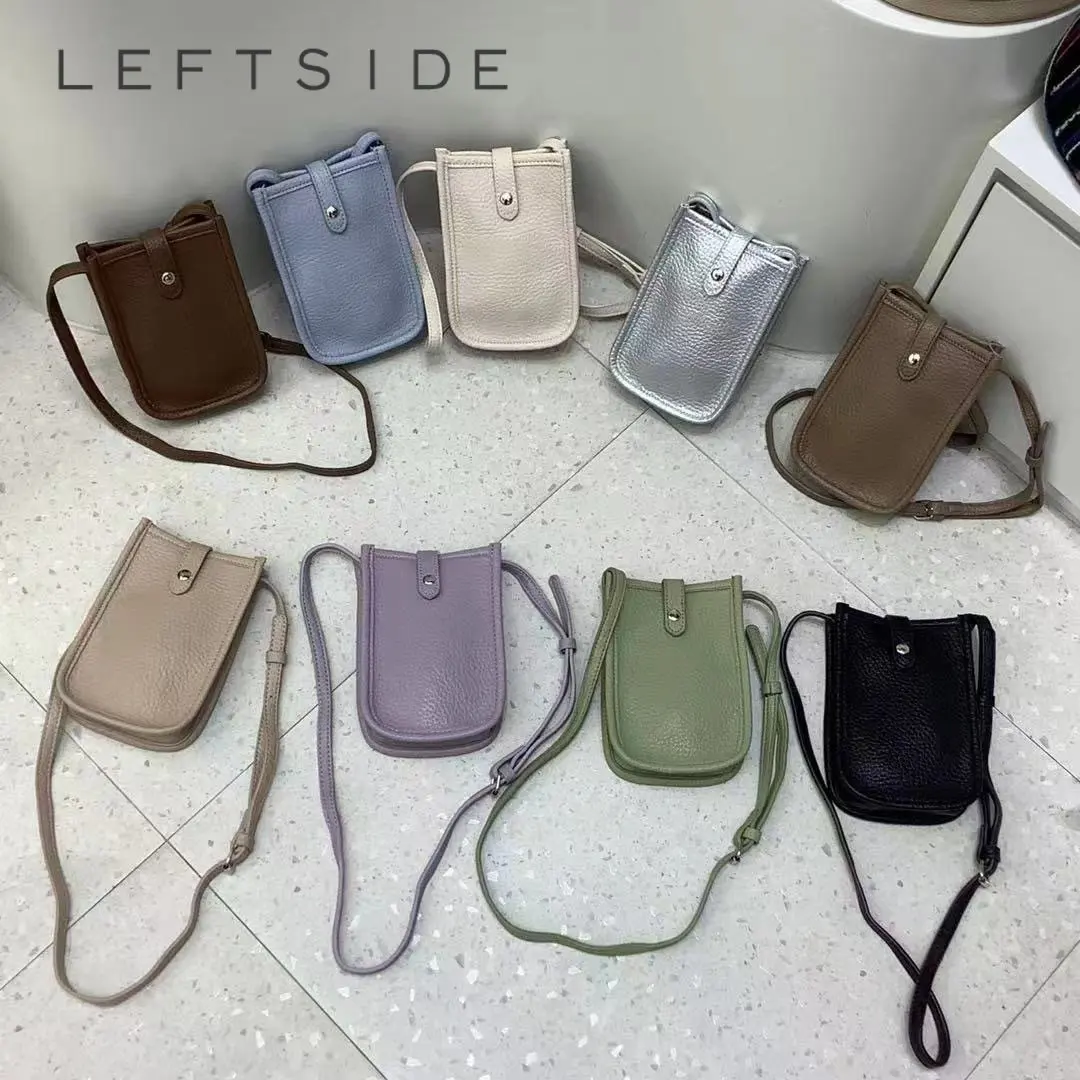 

LEFTSIDE Mini Silver Leather Crossbody Bags for Women 2023 Fashion Designer Female Luxury Y2k Handbags and Purses