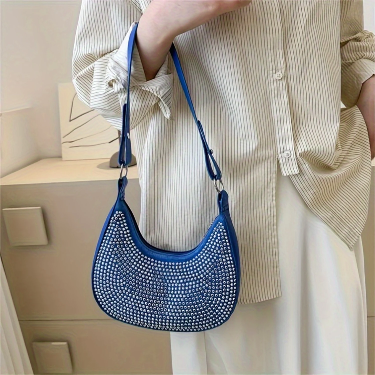 Мини-модная сумка через плечо модная сумка-хобо под мышками женская повседневная