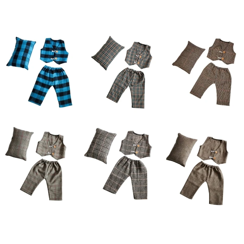 

Реквизит для фотосъемки новорожденных Длинные штаны с подушкой для жилета Детская фотосессия GXMB