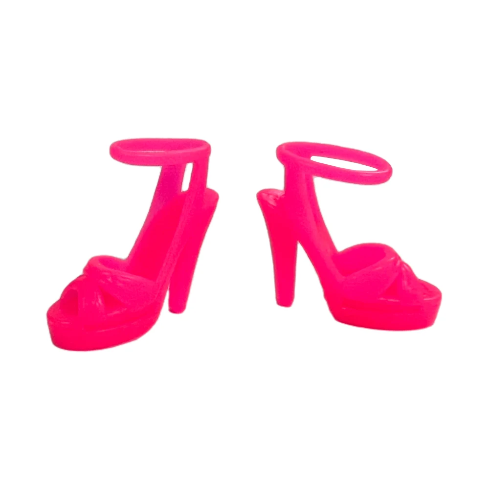 

NK Wholesale 100 Pairs Princess Noble Pink Shoes Cute High Heels Fashion Sandals For Barbie Accessories Doll Girl Gift DIY Toy