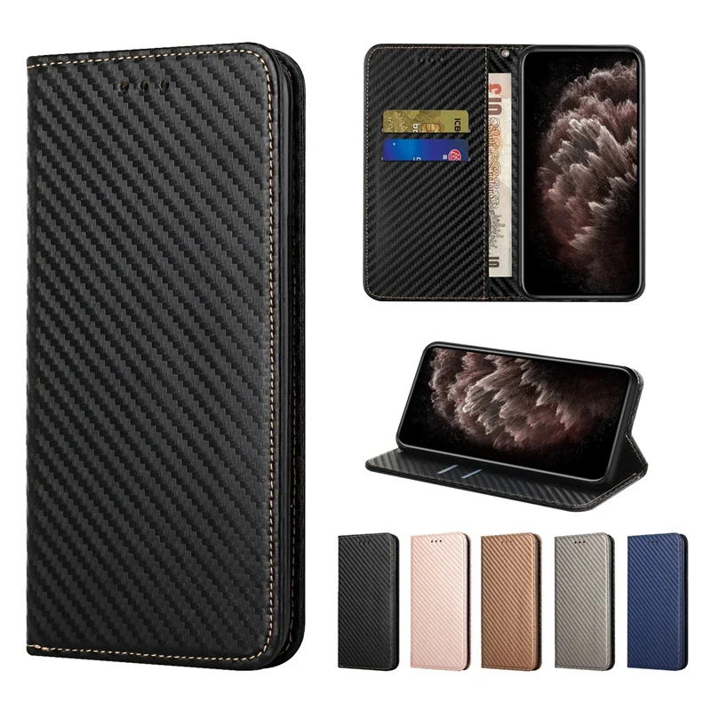 Чехол-книжка для OPPO A94 A93 A92 A74 A73 A52 A9 A5 2020 Reno 6 4 держатель карт из углеродного