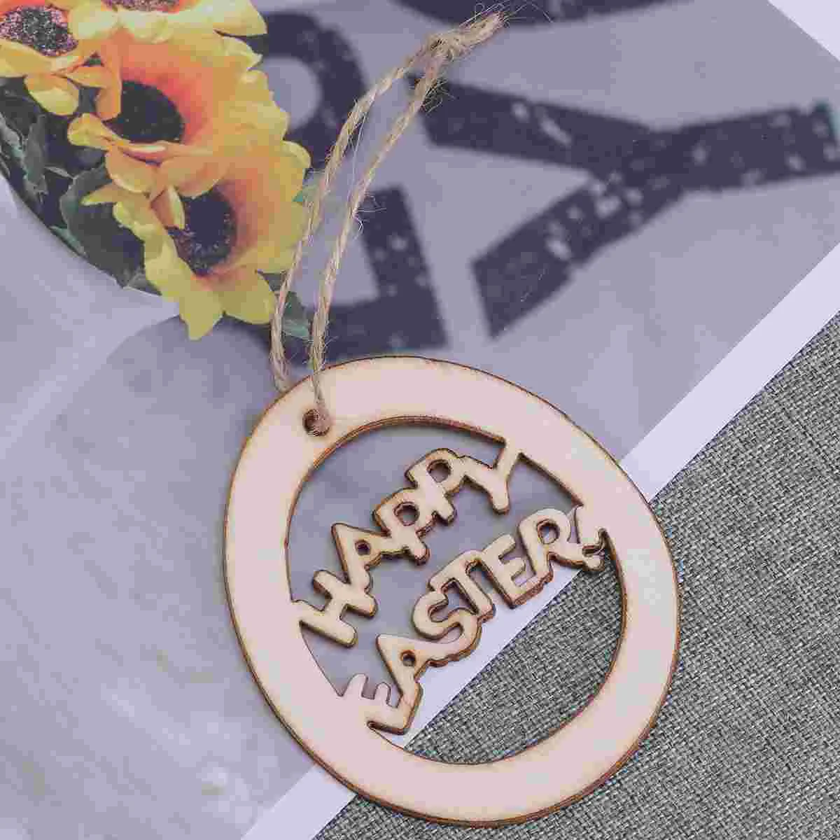

10pcs Egg DIY Wooden Slices Creative Wood Hanging Ornaments DIY Painting Wood Chips Craft Wood Pieces for Festival Supplies