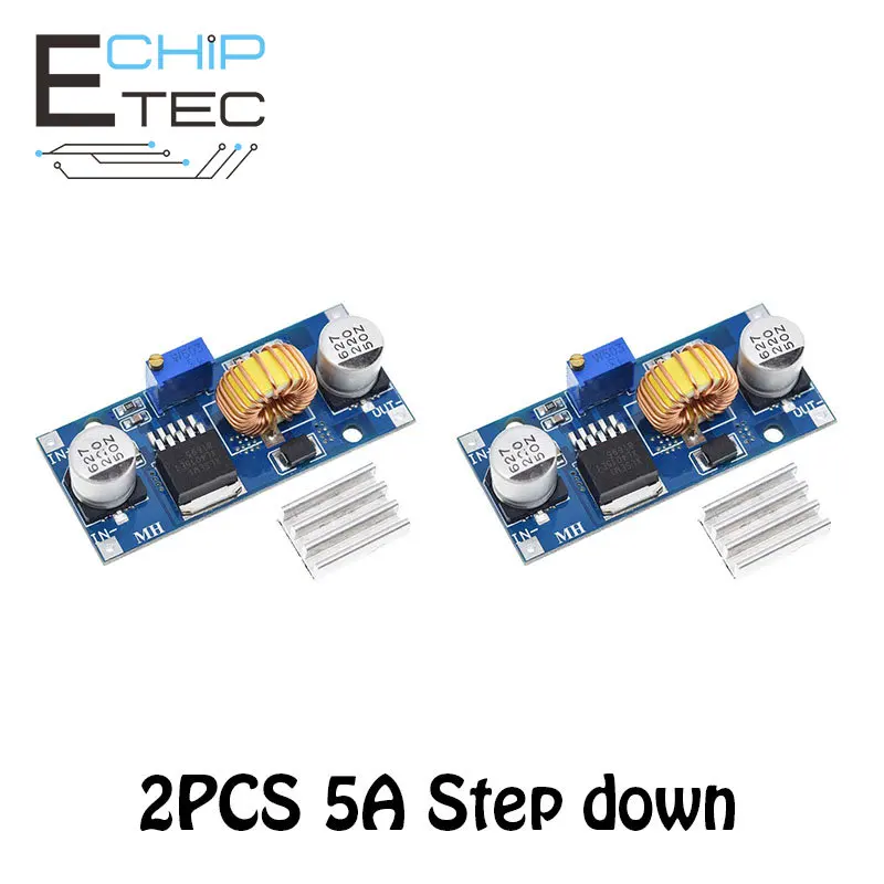 

Free shipping 2PCS 5A XL4015DC-DC 4-38V to 1.25-36V 24V 12V 9V 5V StepDown Adjustable Power Supply Module LED Lithium Charger