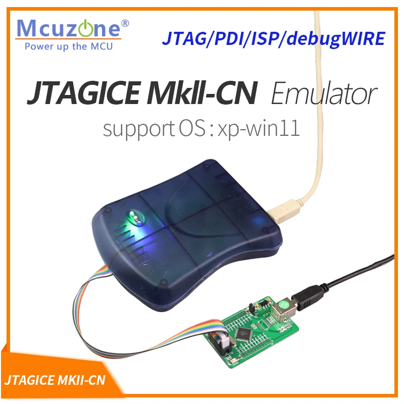 USB AVR JTAGICE MKII-CN Emulator ATxmega JTAG/PDI Emulator/Programmer ISP Debugwire AVR32 win11