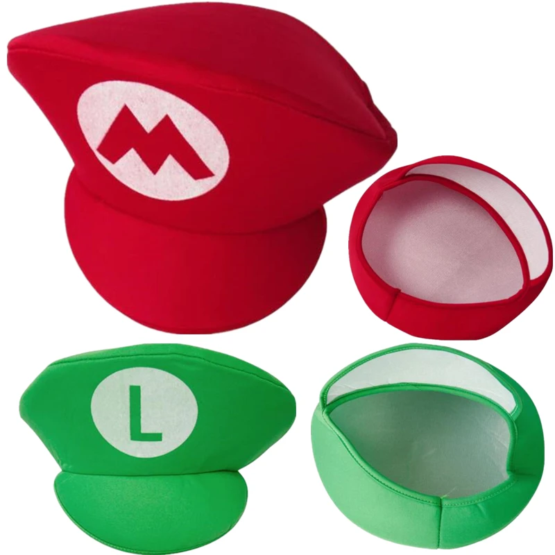 

Volwassen Kids Game Super Luigi Bors Cosplay Hoeden Rood Groen Cap