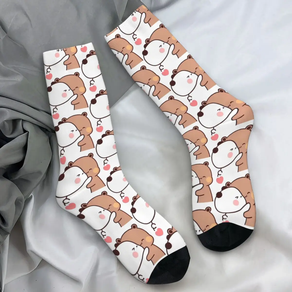 Персик и Гома Бубу Дуду Воздушные чулки Пара Носков с милым медведем Мягкие
