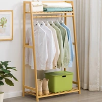 Bedroom Creative Coat Rack Stand Bamboo Cloths Organizer Multi-functional Storage Rack Powerful Load-bearing Rack For Clothes