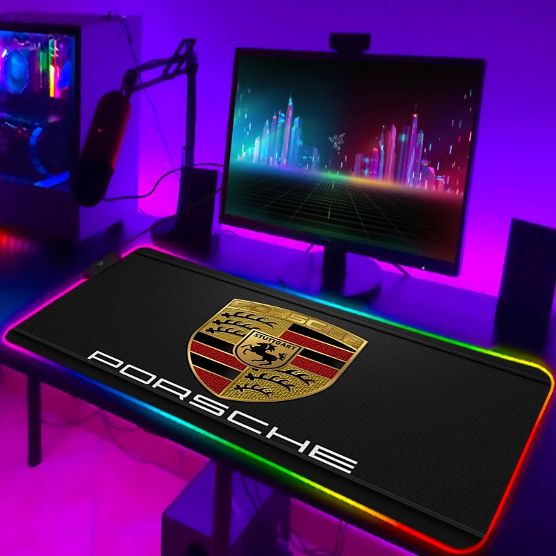 

Аксессуары для ПК, Rgb геймерский коврик для клавиатуры, Ранняя игровая подсветка, коврик для ноутбука Porsche с проволокой, настольный протекто...
