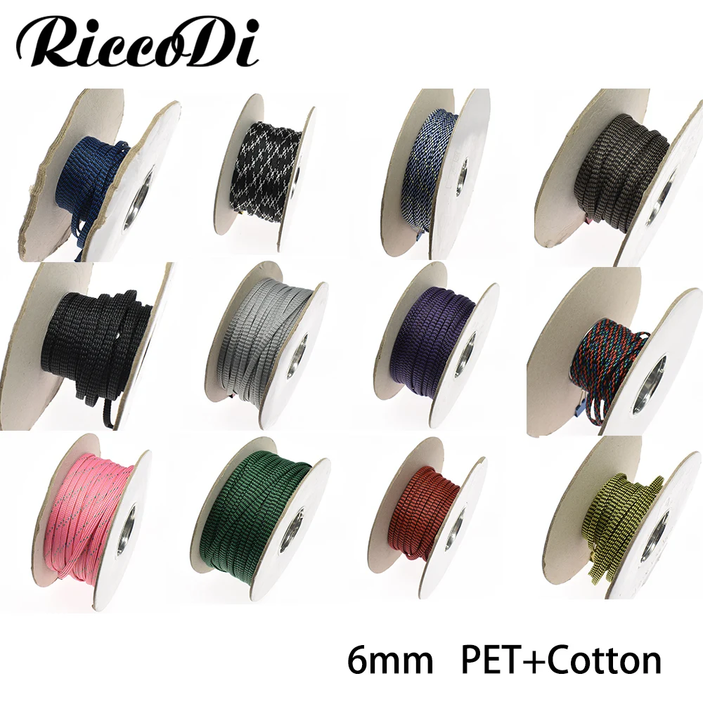 1M 6mm PET Cotton Braided Cable Sleeve Expandable Cover Insulation Nylon Sheath Wire Wrap