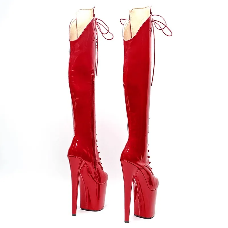 LAIJIANJINXIA/Новые модные женские сапоги до колена на платформе и высоком каблуке 20