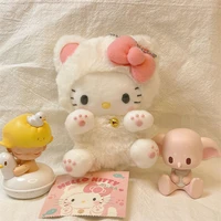 kawaii sanrio girl heart kitty plush doll kt cat plush toy schoolbag pendant gift small ornament