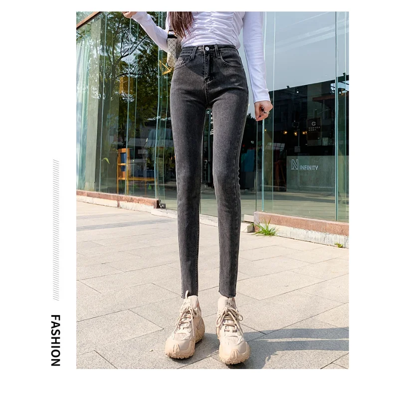 

Jeans Women 2023 Spring Model New High Waist Slim Show High Show Thin Everything with Tight Pencil Pants Small Feet pants