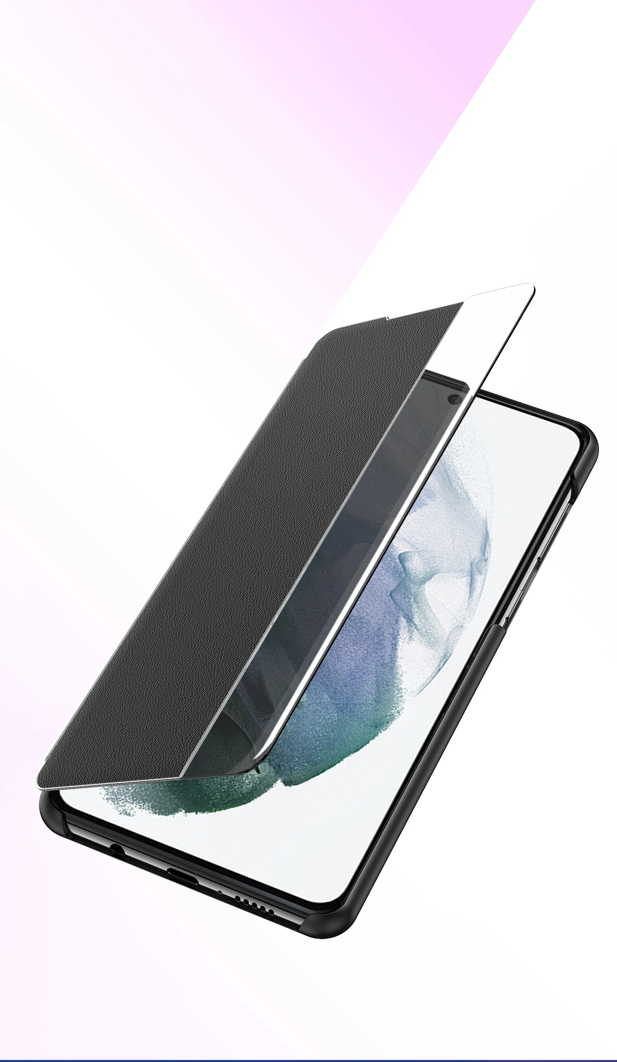 Side Window Bracket TPU Material Flip Case For Samsung Galaxy S22Ultra S20 S21FE S22Plus S21Ultra S20FE S10 9 8 Plus Phone Cover |