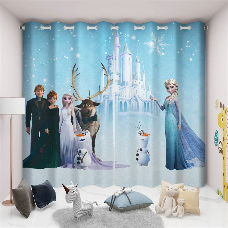 

Disney, Холодное сердце, Эльза, искусство, мультфильм, детская комната, блэкаут, девочка, спальня, без перфорации, Короткая занавеска, ткань для ...