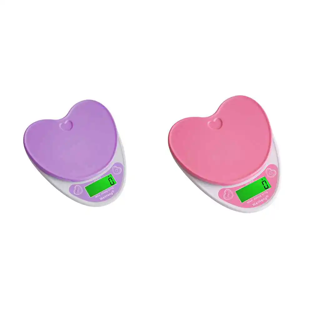 

WH-B18L 5kg/1g Lovely Heart Shaped Digital Kitchen Scales LCD Food Electronic Scales Cooking Diet Weighing Bench