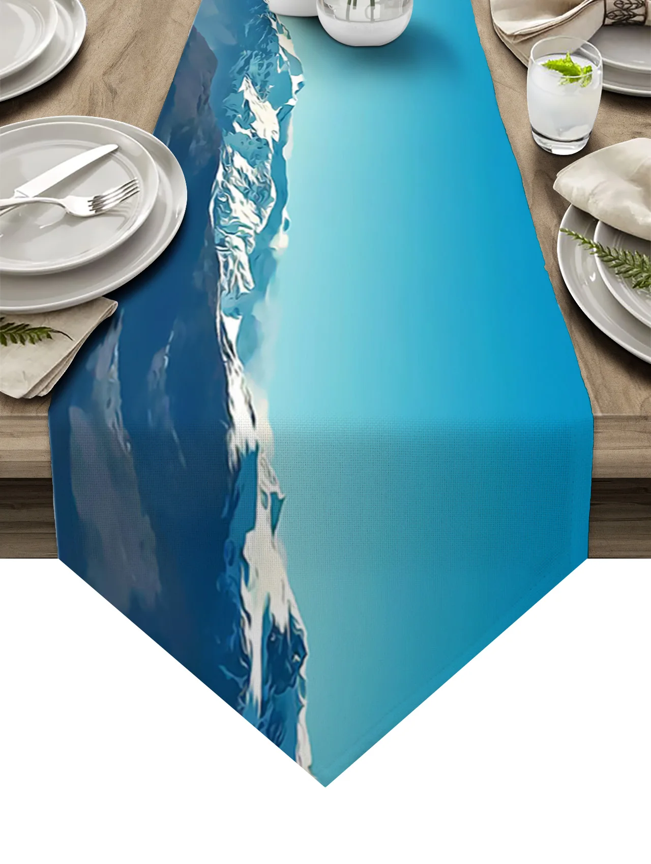 

Mountains Landscape Table Runner for Dinner Party Birthday Wedding Festival Christmas Table Decorations Tablecloth