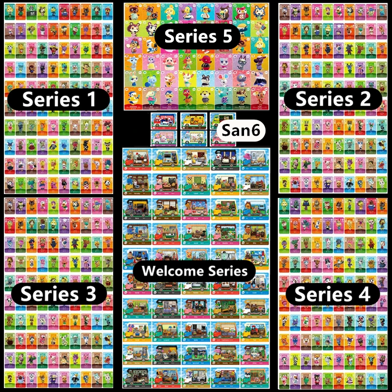 

SERIES 1+2+3+4+5+Welcome50+San6 Animal Croxxing Card Complete 504PCS/LOT NFC Tags ACNH MiNi Or Big Ntag215 Chip Welcome Series