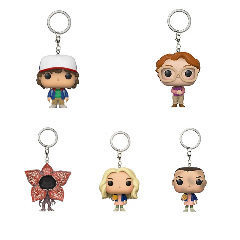 

Stranger Things Same Keychain Action Figure Toy With Eggos Demogorgon Model PVC Dolls Portable Keyring Gift For Children Toys