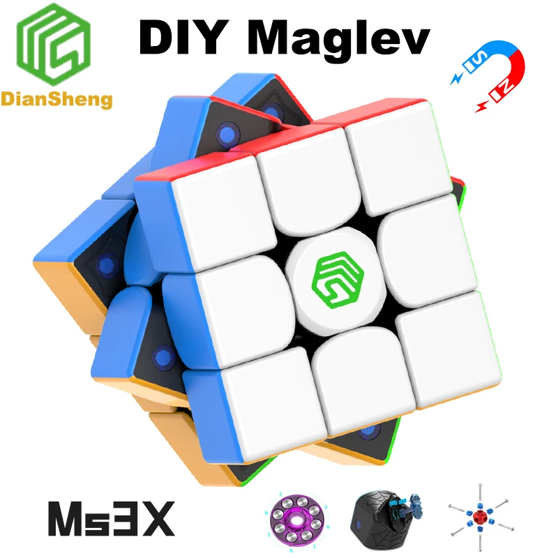 

Магический куб Dian Sheng MS3X 3x3, магнитный профессиональный 3-х скоростной пазл, детская игрушка-антистресс, 3 × 3 Магнитный куб