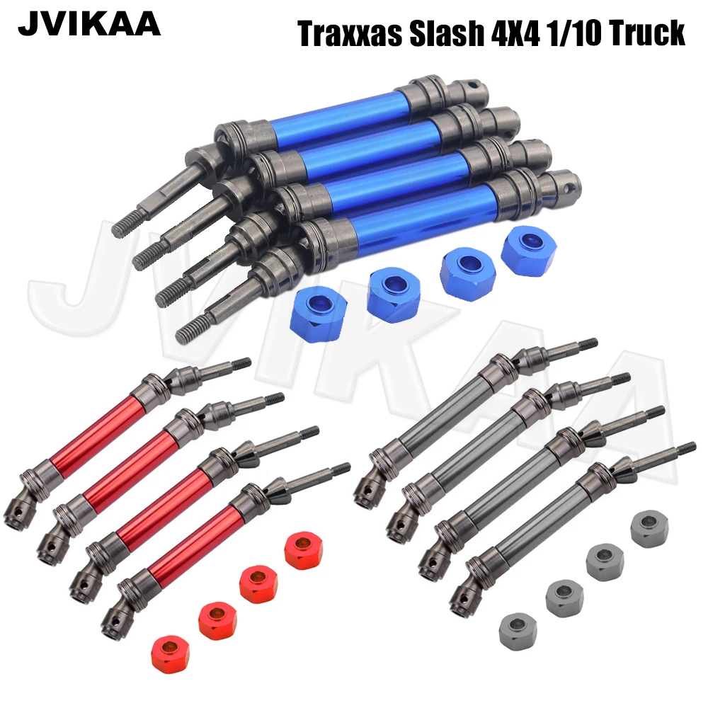 

Traxxas Front & Rear Drive Shaft CVD Transmission Axle with Adapter for Traxxas Slash 4X4 1/10 RC Truck