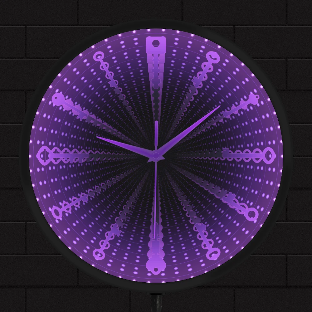 

Различные Ретро-часы со скелетом и ключами, интерзвездное зеркало бесконечности, Светящиеся Настенные часы, светящиеся в темноте, слесарные часы, ночная неоновая вывеска, часы