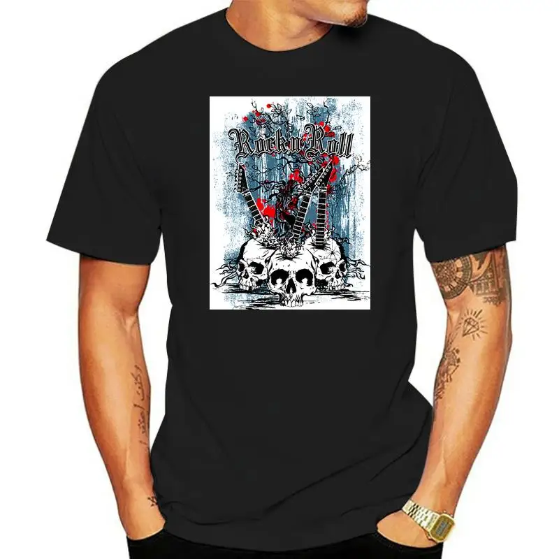 

BNWT ROCK N ROLL SKULL GUITARS BASS ACCOUSTIC BAND ADULT T SHIRT S-XXL