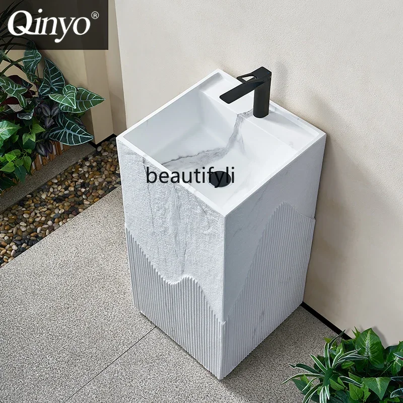 Мраморный каменный узор художественная квадратная раковина на пьедестале