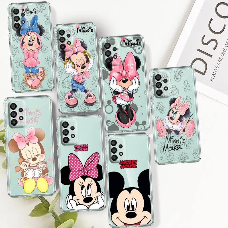 

Minnie Pink Cute For Samsung A14 A54 A34 A73 A53 A33 A23 A13 A32 A72 A52 A32 A22 A03 Soft Transparent Phone Case Coque Capa