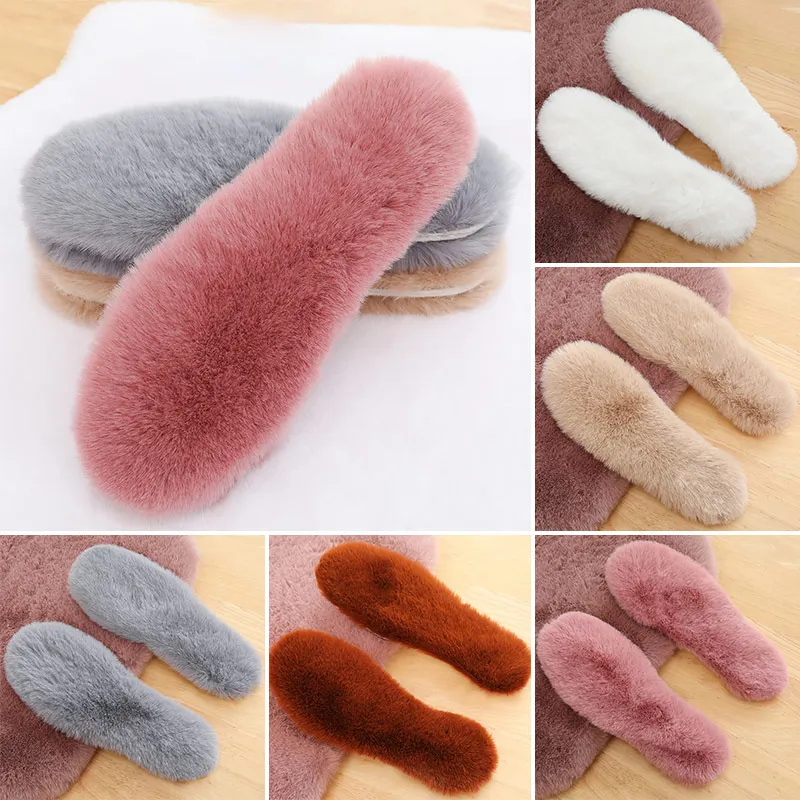 

Thermal Felt Imitation Rabbit Insoles Thicken Warm Heated Insoles for Men Women Winter Shoes Breathable Snow Boots Shoe Pad New
