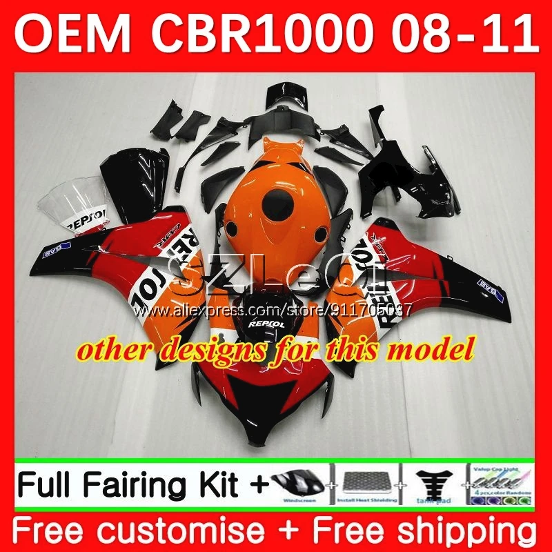Инъекция для обтекателя HONDA CBR 1000 CBR1000 RR CC 1000RR CBR1000RR 08 09 10 11 Repsol white 51No.4 1000CC 2008 2009 2010 2011