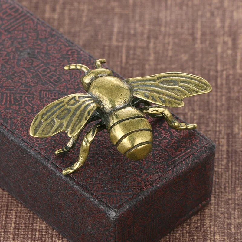 

Статуэтки из твердой латуни в виде насекомых, пчелы, миниатюры, чай, животные, Забавный жук, коллекция поделок, технические украшения для дома