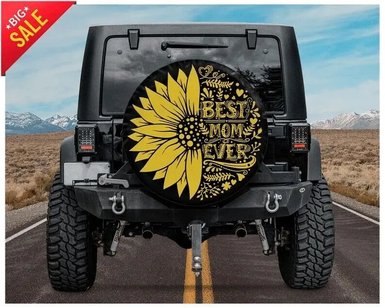 

Best Mom Ever Spare Tire Cover 32" Sunflower Best Gift For Mom Summer Camping