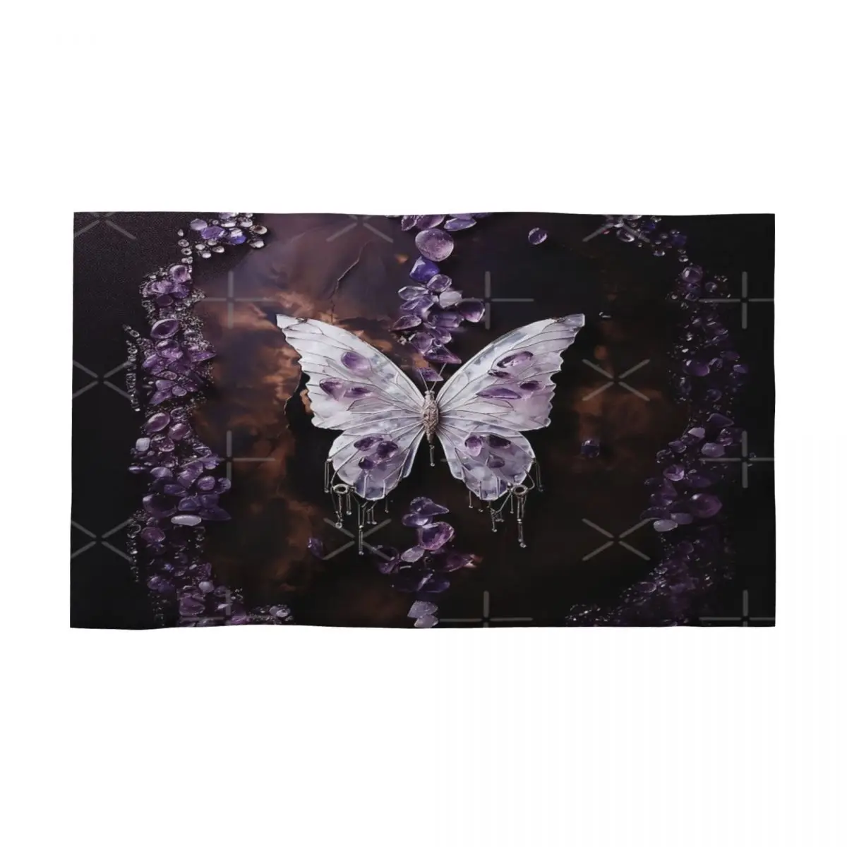 Amethyst White Butterfly 40x70cm Face Wash Cloth Skin-friendly Suitable for Tour Personalised Pattern