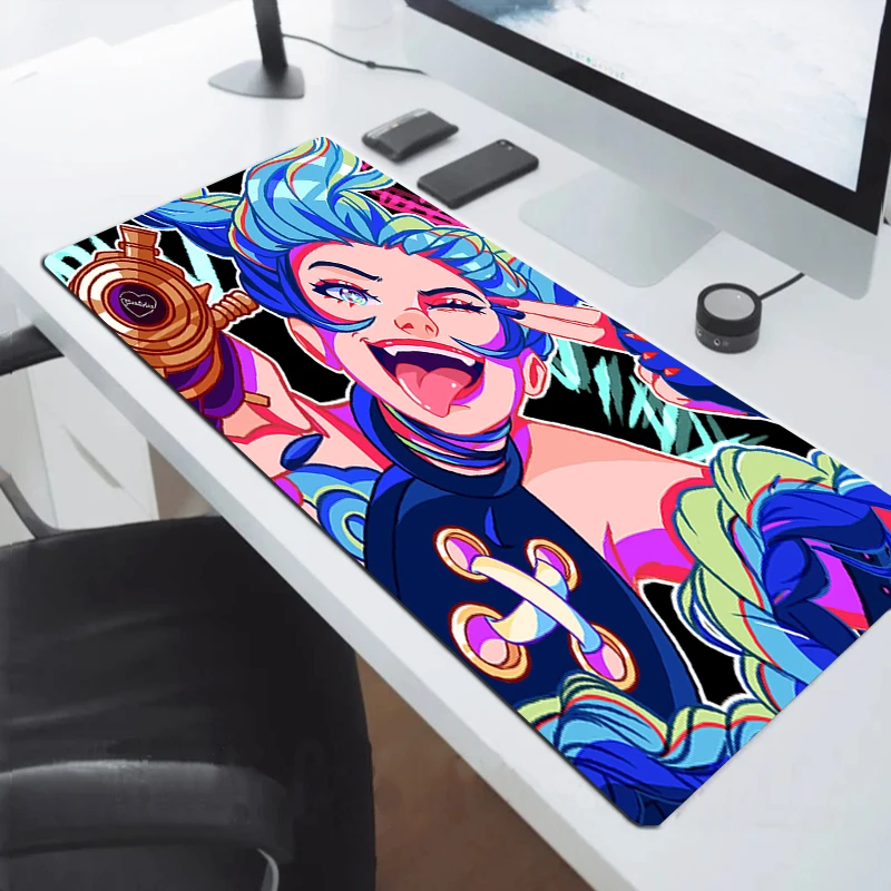 

Xxl Mausepad JINX Deskmat Lol Extended Pad Gaming Pc Accessories Rubber Mat Gamer Keyboard Mouse Pads Mats Cabinet Mause Laptops